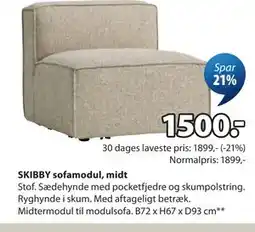 JYSK SKIBBY sofamodul, midt tilbud