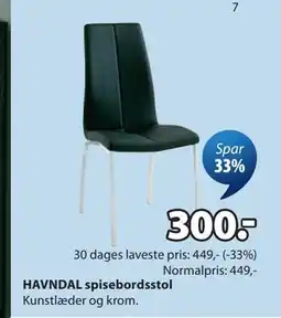 JYSK HAVNDAL spisebordsstol tilbud