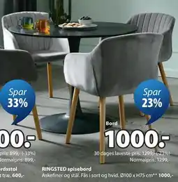 JYSK RINGSTED spisebord tilbud
