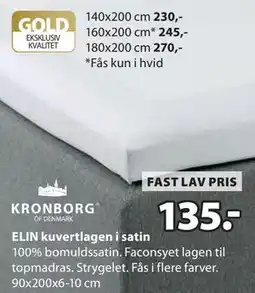 JYSK ELIN kuvertlagen i satin tilbud