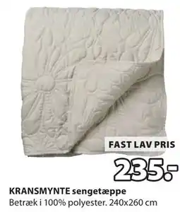 JYSK KRANSMYNTE sengetæppe tilbud