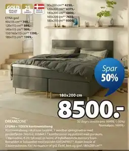 JYSK DREAMZONE LYGNA + TOSEN kontinentalseng tilbud