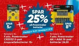 Bilka SPAR 25% på Powermaker batterier tilbud