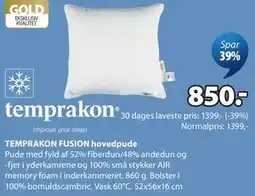 JYSK TEMPRAKON FUSION hovedpude tilbud