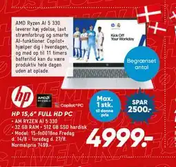 Bilka HP 15,6” FULL HD PC tilbud