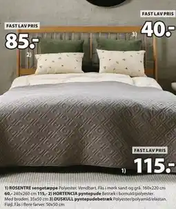 JYSK ROSENTRE sengetæppe tilbud