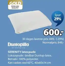 JYSK SERENITY latexpude tilbud