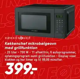 Bilka Køkkenchef mikrobølgeovn med grillfunktion tilbud