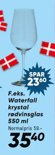Bilka Waterfall krystal rødvinsglas tilbud