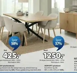 JYSK NORTOFT spisebord tilbud