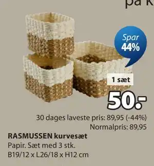 JYSK RASMUSSEN kurvesæt tilbud
