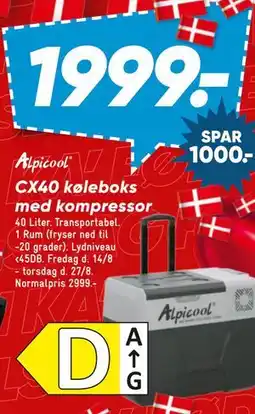 Bilka Alpicool CX40 køleboks med kompressor tilbud
