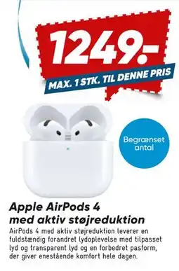Bilka Apple AirPods 4 med aktiv støjreduktion tilbud