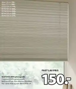 JYSK SLOTSHOLMEN plisségardin tilbud