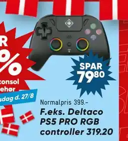 Bilka Deltaco PS5 PRO RGB controller tilbud