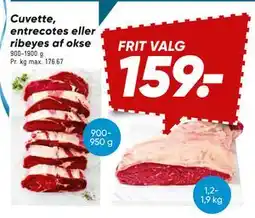 Bilka Cuvette, entrecotes eller ribeyes af okse tilbud