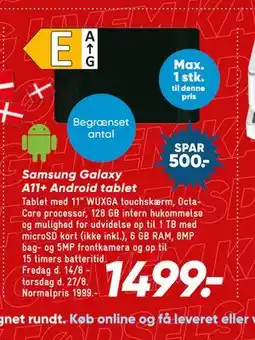 Bilka Samsung Galaxy A11+ Android tablet tilbud