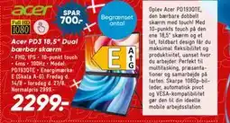 Bilka Acer PD3 18,5” Dual bærbar skærm tilbud