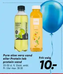 Bilka Pure aloe vera vand eller Protein lab protein vand tilbud