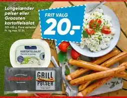 Bilka Langelænder pølser eller Graasten kartoffelsalat tilbud