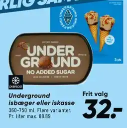 Bilka Underground isbæger eller iskasse tilbud