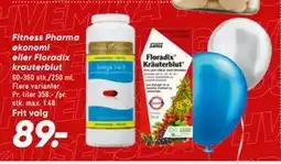 Bilka Fitness Pharma økonomi eller Floradix krauterblut tilbud