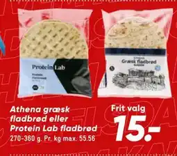Bilka Athena græsk fladbrød eller Protein Lab fladbrød tilbud