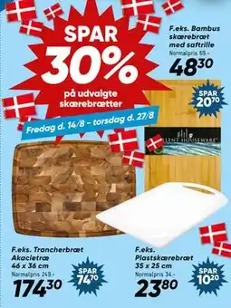 Bilka SPAR 30% på udvalgte skærebrætter tilbud