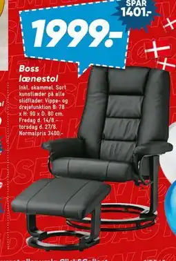 Bilka Boss lænestol tilbud