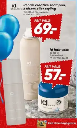 Bilka Id hair creative shampoo, balsam eller styling tilbud