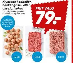 Bilka Krydrede kødboller, hakket grise- eller okse/grisekød tilbud