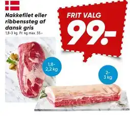 Bilka Nakkefilet eller ribbenssteg af dansk gris tilbud