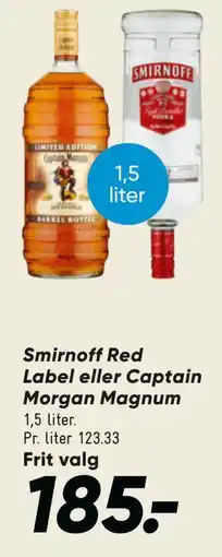 Bilka Smirnoff Red Label eller Captain Morgan Magnum tilbud