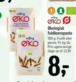 Føtex Økologisk fuldkornspasta tilbud