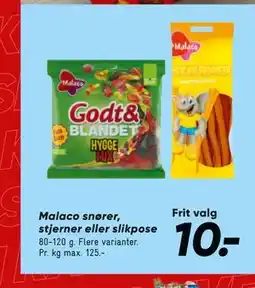 Bilka Malaco snører, stjerner eller slikpose tilbud