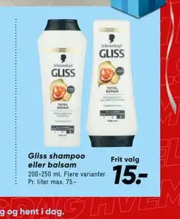 Bilka Gliss shampoo eller balsam tilbud
