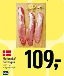 Føtex Mørbrad af dansk gris tilbud