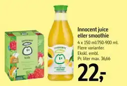 Føtex Innocent juice eller smoothie tilbud
