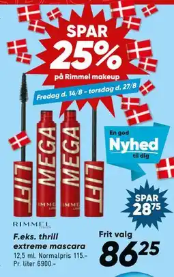 Bilka SPAR 25% på Rimmel makeup tilbud