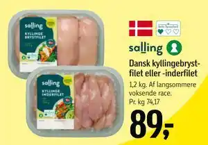 Dansk kyllingebrystfilet eller -inderfilet