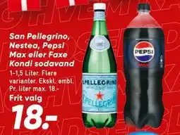Bilka San Pellegrino, Nestea, Pepsi Max eller Faxe Kondi sodavand tilbud