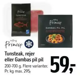 Føtex Princip Tunsteak, rejer eller Gambas pil pil tilbud