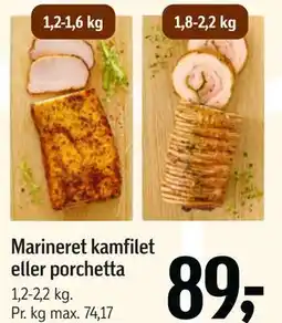 Føtex Marineret kamfilet eller porchetta tilbud