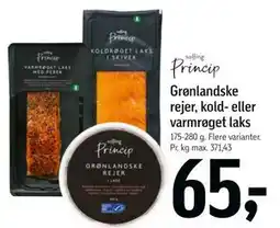 Føtex Princip Grønlandske rejer, kold- eller varmrøget laks tilbud