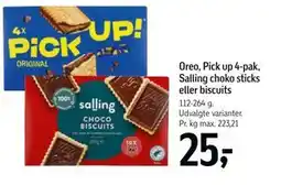 Føtex Oreo, Pick up 4-pak, Salling choko sticks eller biscuits tilbud