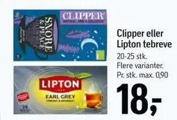 Føtex Clipper eller Lipton tebreve tilbud