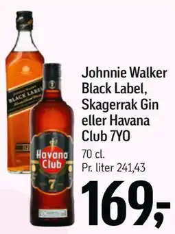 Føtex Johnnie Walker Black Label, Skagerrak Gin eller Havana Club 7YO tilbud