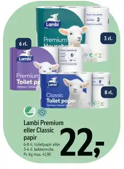 Føtex Lambi Premium eller Classic papir tilbud
