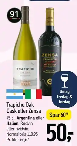 Føtex Trapiche Oak Cask eller Zensa tilbud