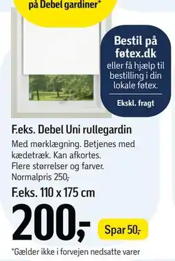 Føtex Debel Uni rullegardin tilbud